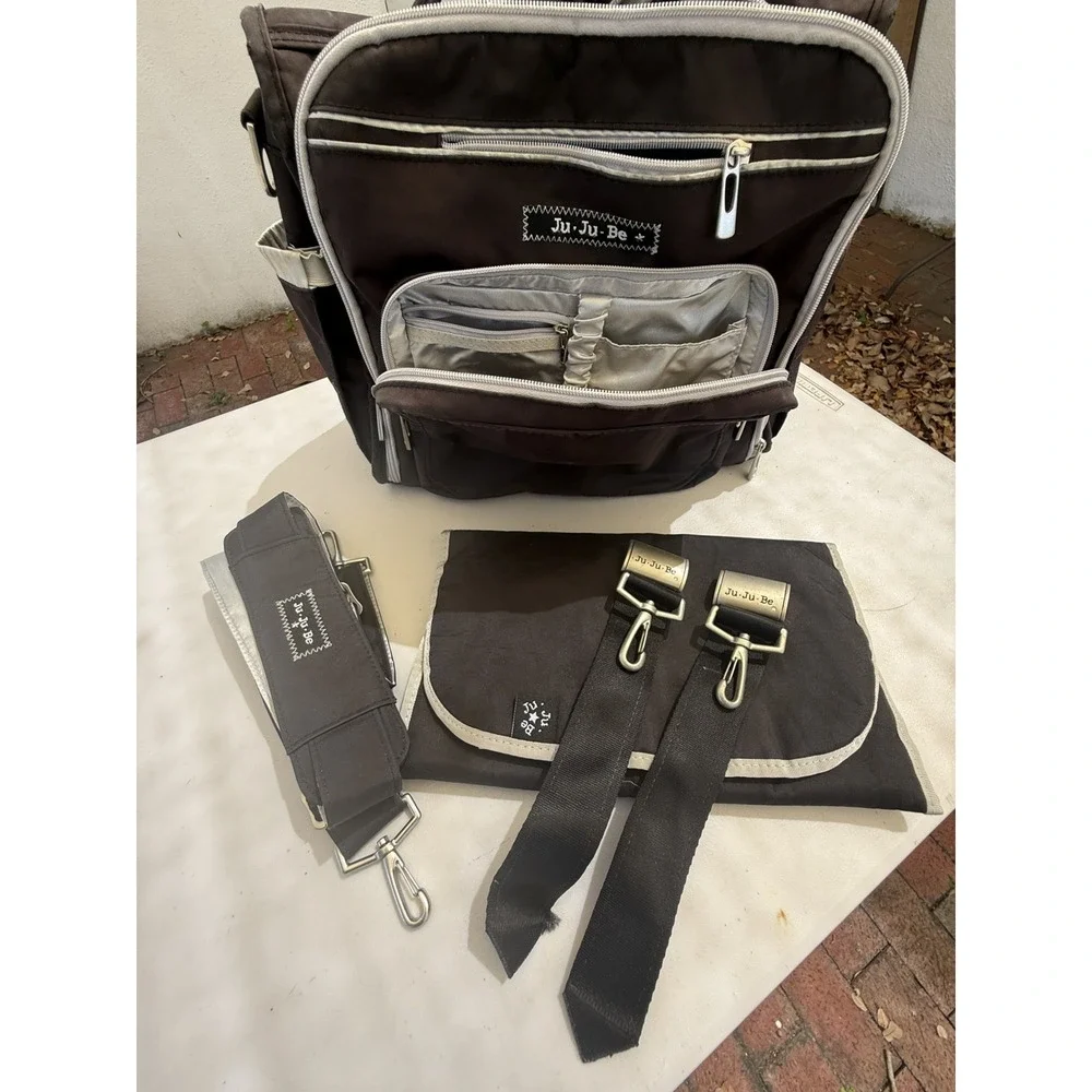 JuJuBe | Black BFF Diaper Bag Backpack w/ EXTRAS